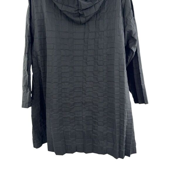 Babette Women's P Black Crinkle Buttoned Lightweight Rain Hooded Jacket Coat - Picture 11 of 13